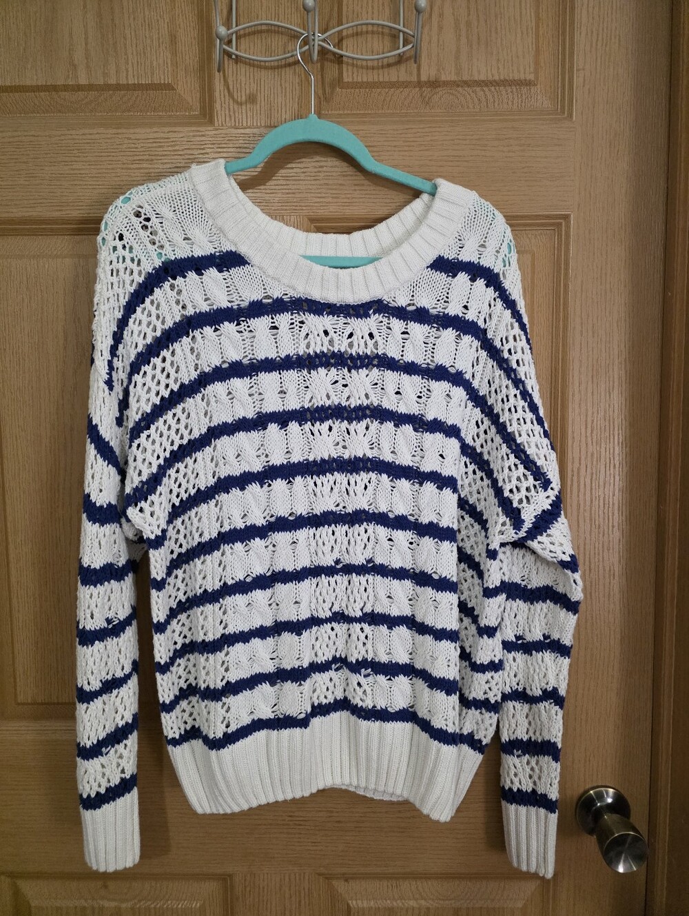 Sonoma Goods for Life Open Knit Striped Sweater Large
